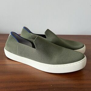 Rothy's Women's Slip-On Sneakers Green Olive Knit Size 11 Casual Shoes